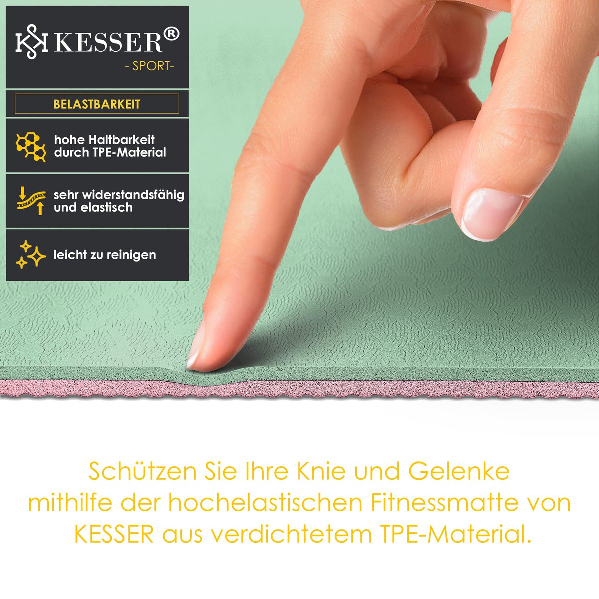 Yoga mat - Fitness mat - Sport mat - Anti slip - Extra dik - Groen