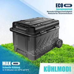 KESSER® compressor elektrische koelbox | 41Liter Campingvriezer met LED-touchscreen | Met app-bediening en koelelementen, USB-poort, 12/24 V, 230 V | Koelbox voor auto's en vrachtwagens tot -20 °C