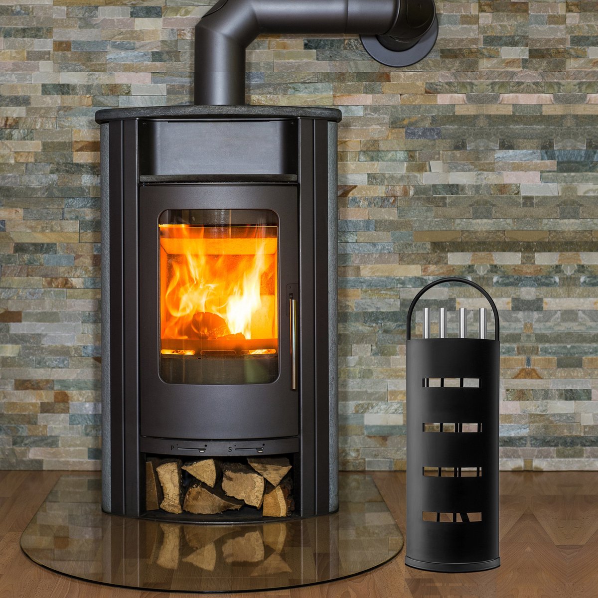 KESSER® Haardset 5-delig - Haardstel - Zwart