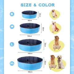 Nobleza Zwembad Hond - hondenzwembad - Ø180x30cm - opvouwbaar Dierenzwembad - Honden Speelgoed - Verkoeling Voor Huisdieren - Blauw