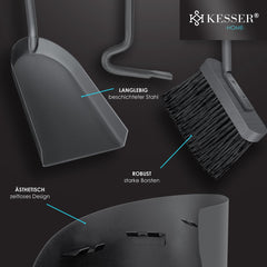 KESSER® Haardset 4-delig - Haardstel - Antraciet