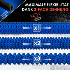 Flexibele Tuinslang - Inc. sproeikop - 45 meter - Blauw •