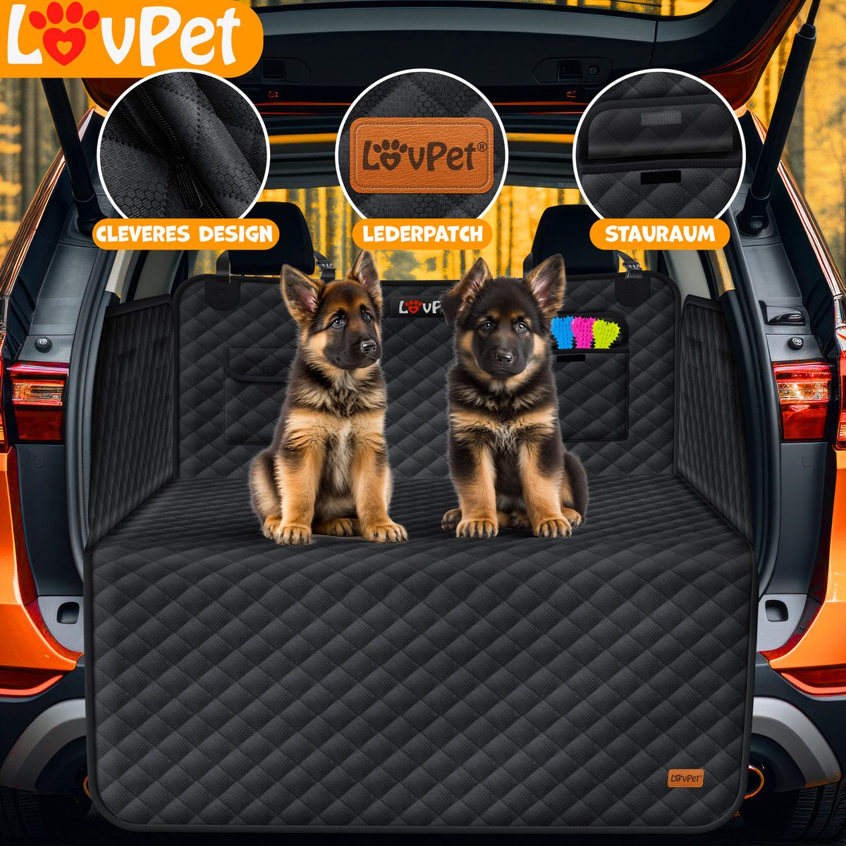 LOVPET® Hondendeken Auto - Waterafstotend - Zwart