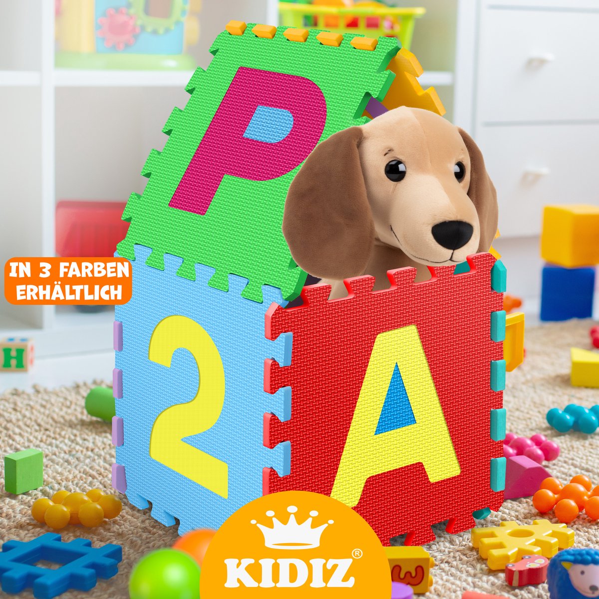 KIDIZ® 86-Delige Puzzelmat - Speeltapijt - Kindertapijt - Gekleurd