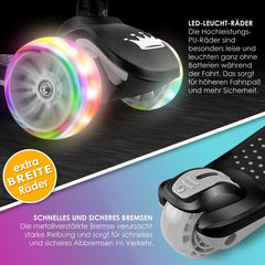 KIDIZ® Kinderstep - Opvouwbaar - Verstelbaar - City Scooter - Zwart