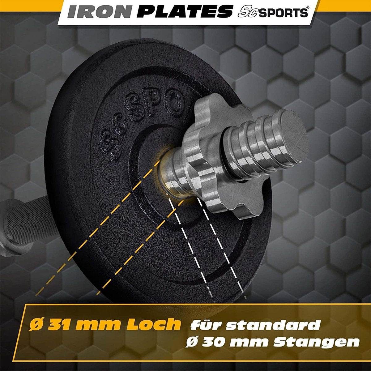 Halterschijven - Halter gewichten - 30 mm - 2x5 kg - Gietijzer - ScSPORTS®