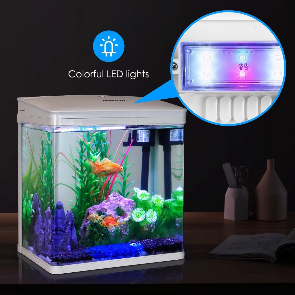 Aquarium Kit - 29x20x33 cm - 14L - Wit - Nobleza
