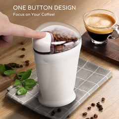 Aigostar Elektrische  Koffiemolen - koffiemaler - 150W - Wit •