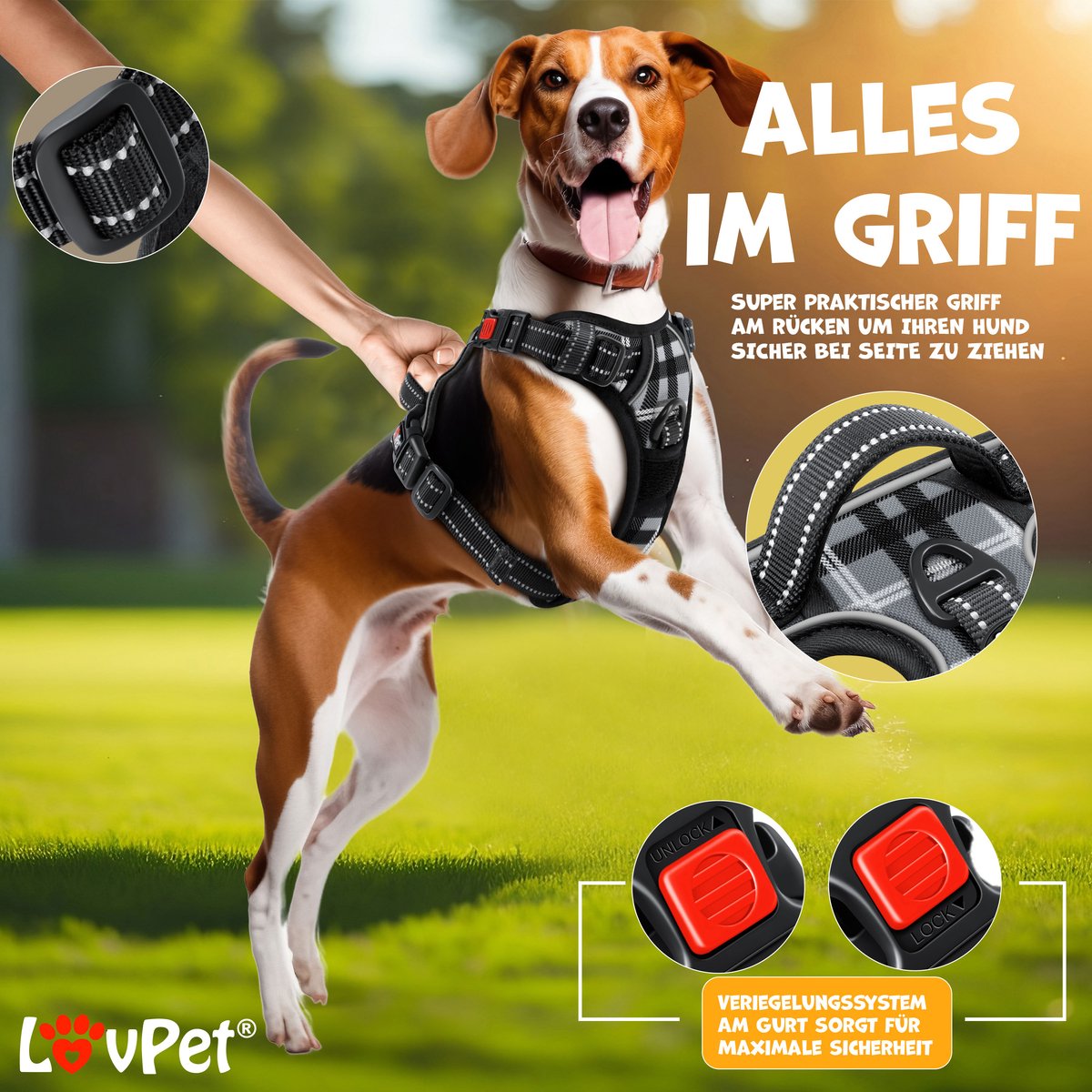 LOVPET® Reflecterende Hondentuigje - Hondenharnas - Grijs- S