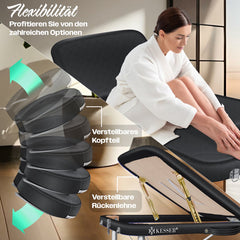 KESSER® Massagetafel inklapbaar - Tot 225kg - Verstelbaar - Zwart