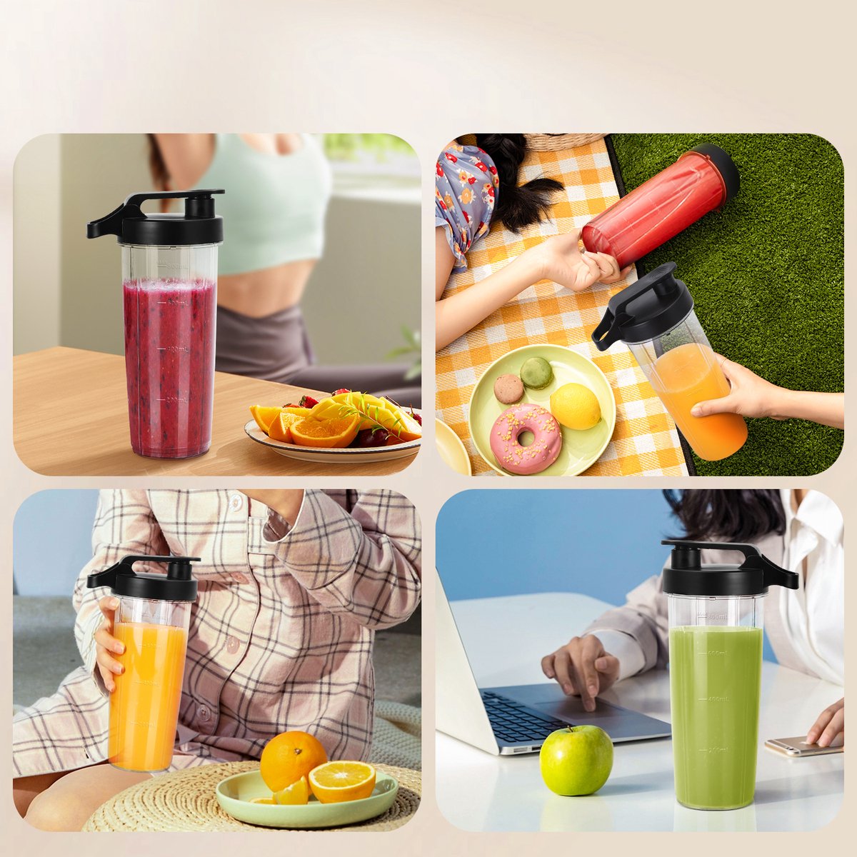 Aigostar Blender - Smoothie Maker - 2 Drinkbekers - 800ml