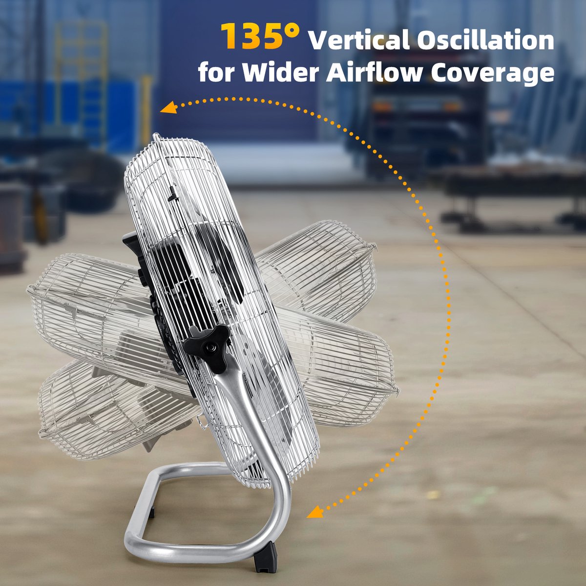 Aigostar Vloerventilator - Chroom - Ø 51 cm - 3 snelheden - 100W