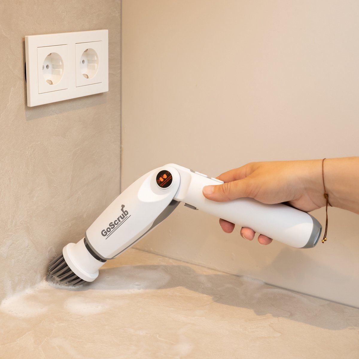 Elektrische Schoonmaakborstel – Elektrische Schrobber - Schrobborstel – Wit - V1 - GoScrub®