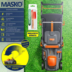 MASKO® Elektrische grasmaaier - Grastrimmer - 37cm - Grijs •