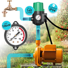 KESSER® Elektronische Drukschakelaar - Waterpomp Dompelpomp - Groen