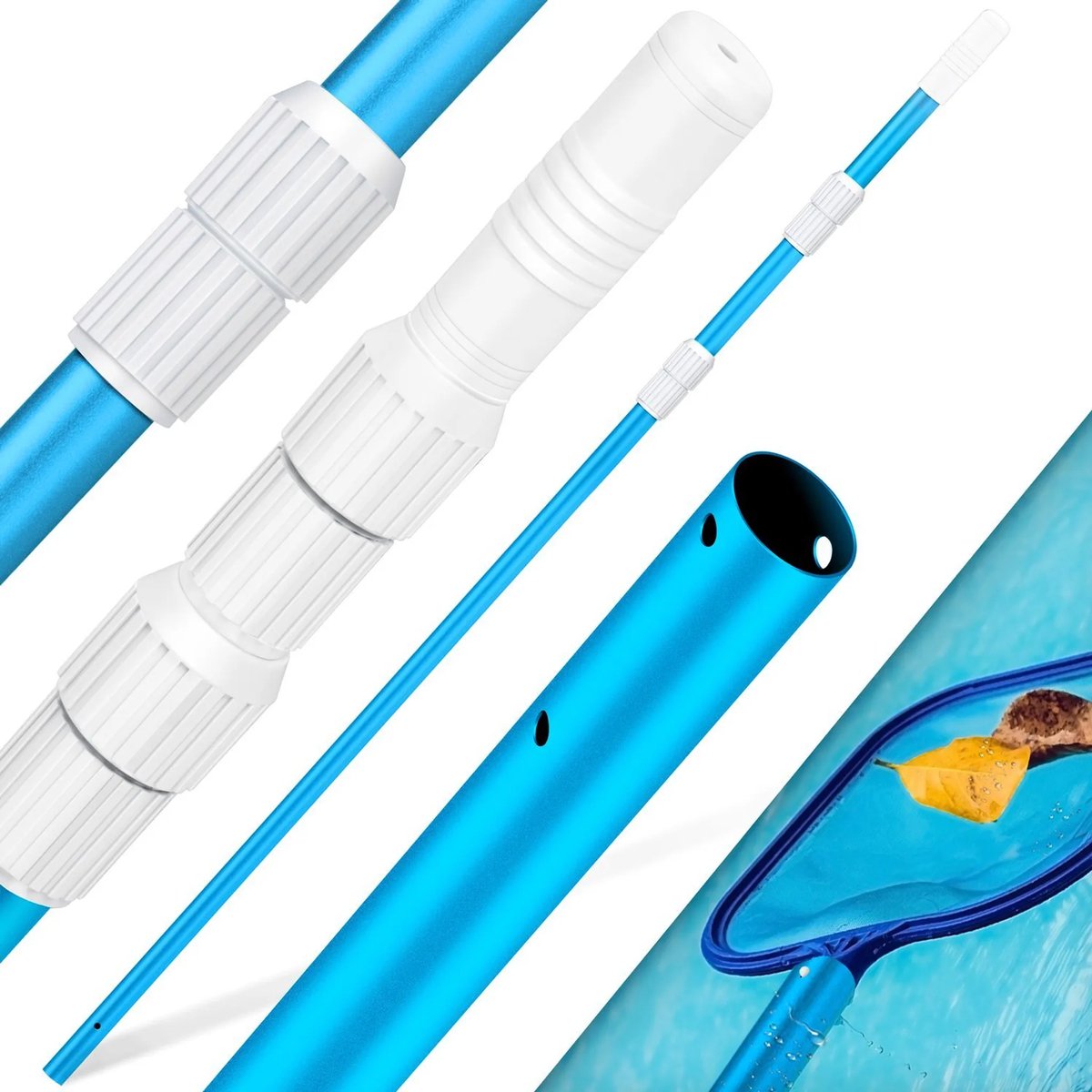 KESSER® Telescopische stang voor Zwembadnet - Verstelbaar 1,20m-3,60m
