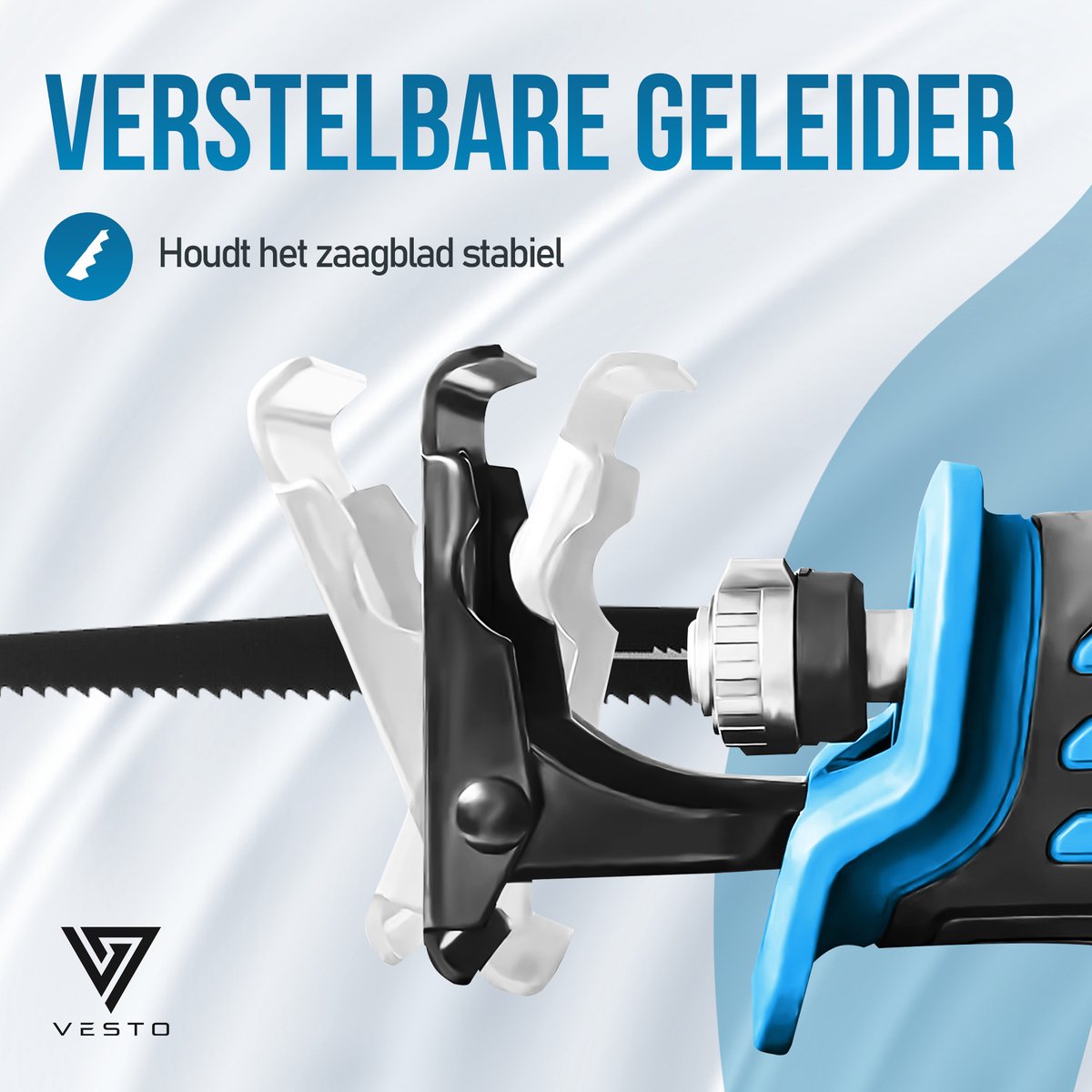 Vesto® Accu Reciprozaag – 21V Li-Ion – Incl. 2 Accu’s, Zaagbladen & Koffer – 25mm Slag – Voor Hout, Metaal & Kunststof – Snelwisselsysteem – Draadloos