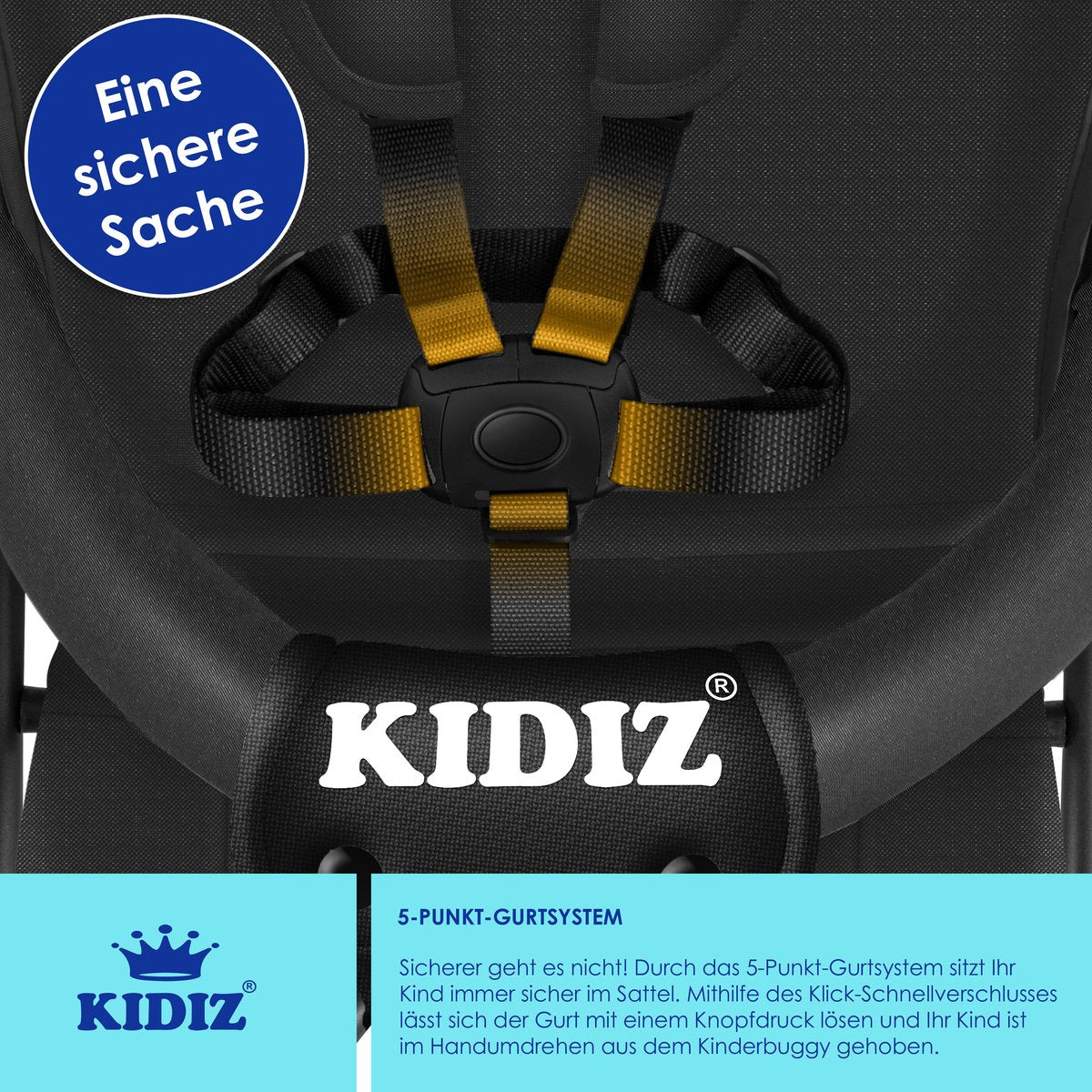 KIDIZ® Kinderwagen - Wandelwagen - Kinderbuggy - Zwart