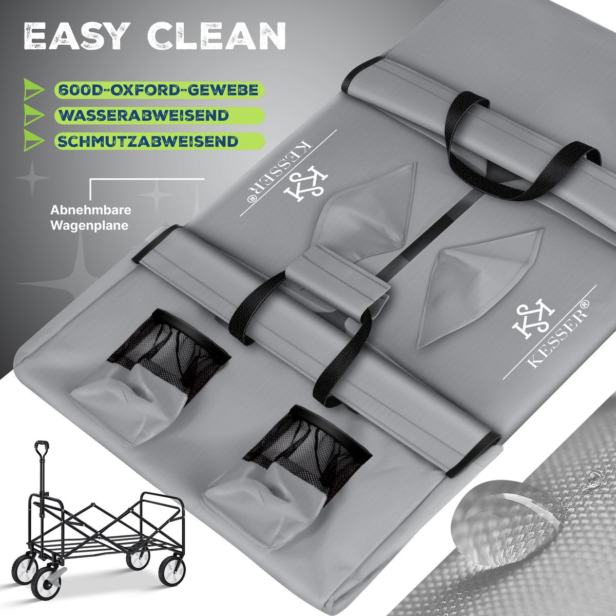 KESSER® Bolderkar - Opvouwbaar - Bolderwagen - Grijs