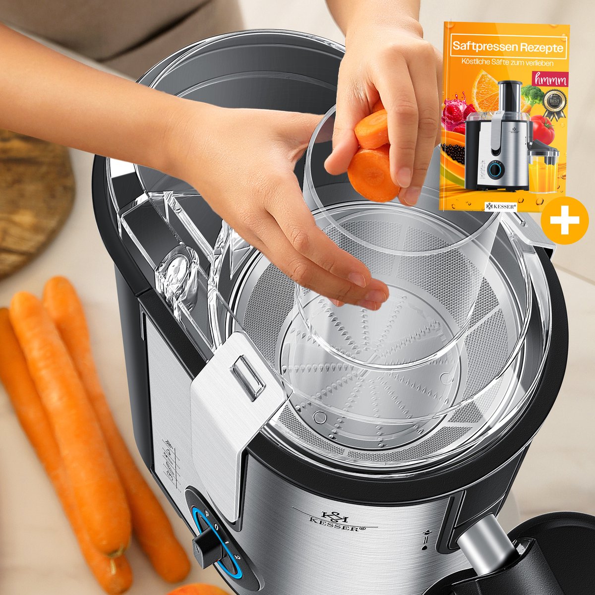 KESSER® Sapcentrifuge - Juicer voor Groenten & Frui - 1100W - Zilver