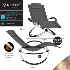 KESSER® Relaxstoel - Ligstoel - Tuinstoel - Weerbestendig - Antraciet
