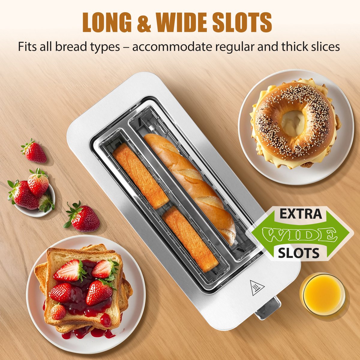 Broodrooster - Toaster - 4 sleuven - 1400W - RVS