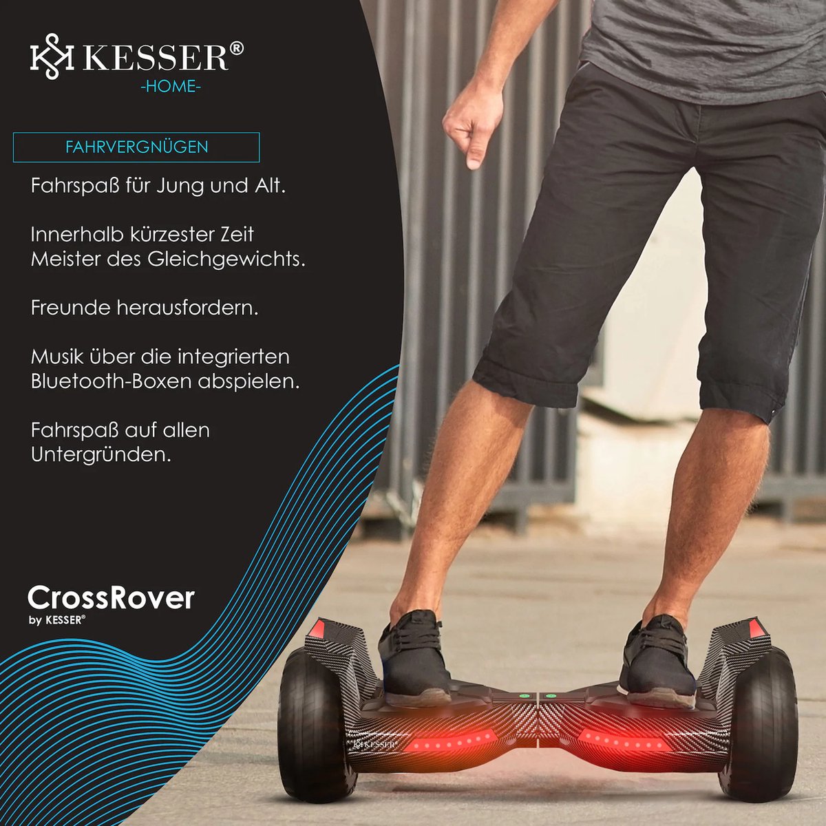 KESSER® Hoverboard - 800 Watt - Bluetooth-luidspreker - LED