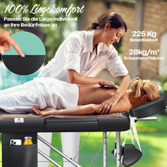 KESSER® Massagetafel inklapbaar - Tot 225kg - Verstelbaar - Zwart