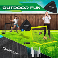 KESSER® Voetbaldoel voor kinderen - Pop-up - set van 2 - Zwart / Geel