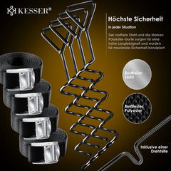 KESSER® 4x grondanker - Inc. Spanbanden - 40cm - RVS - Zwart