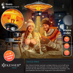 KESSER® Terrasverwarmer - Voor plafond - 1500W - Zilver