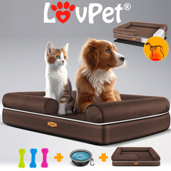 LovPet® Hondenmand - Orthopedisch Hondenbed - 91x71x22cm - Bruin