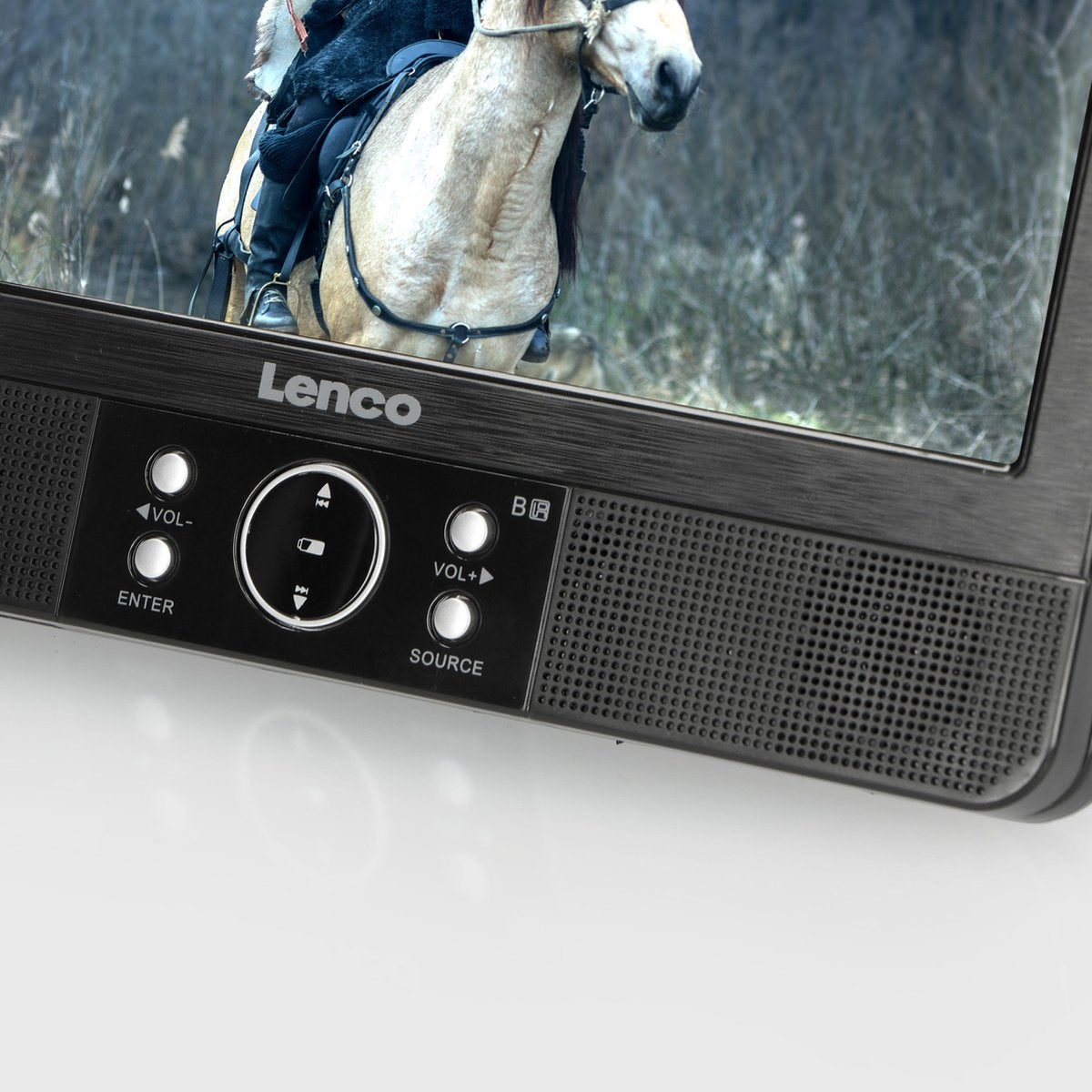 Lenco DVP-939 - 2x9" Portable DVD speler met USB,SD, ingebouwde batterij, 2x hoofdtelefoon en 2x bracket - Zwart •