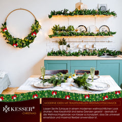 KESSER® Kerstslinger | Guirlande met 100 LED's warmwit Lampjes - Kerstversiering, Kerstguirlande LED verlichting voor Kerstboom en Binnen & Buiten, Kerstverlichting Slinger voor Kerstmis - Groen, 5M / 100 LEDs met afstandsbediening