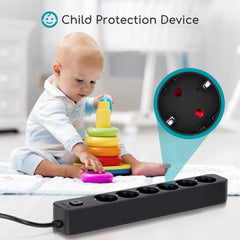 Stekkerdoos - Verlengsnoer - Verlengkabel - 5M - Zwart - Aigostar