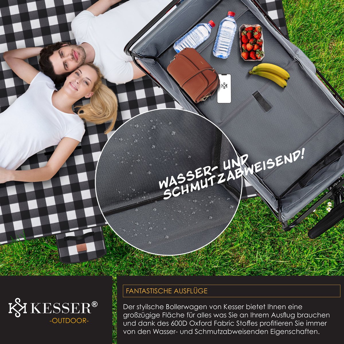 KESSER® Bolderkar - Opvouwbaar - Bolderwagen - Rood