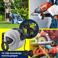 Masko® Kabelhaspel 20m - Verlengkabel - Grijs