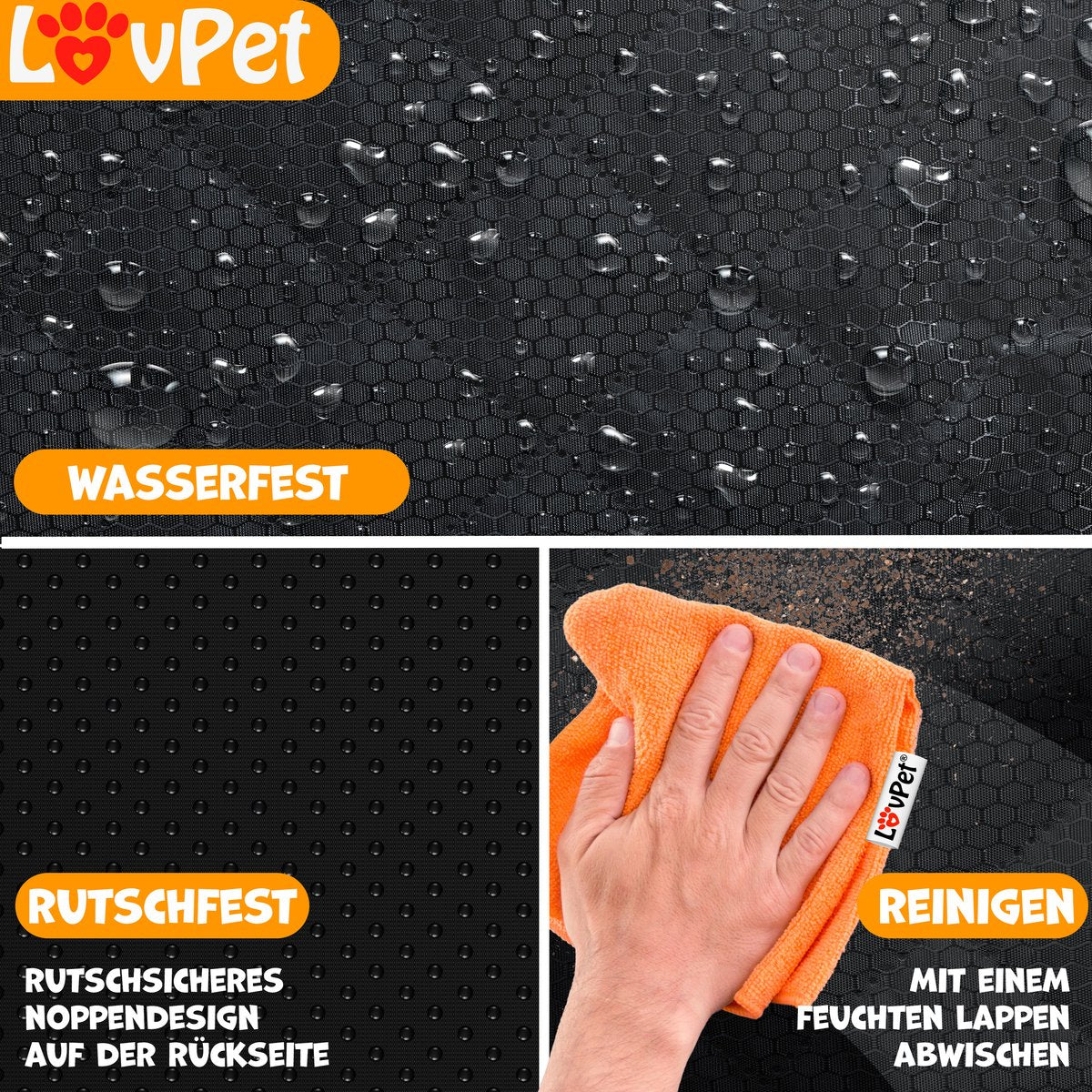 LOVPET® Hondendeken Auto - Waterafstotend - Zwart