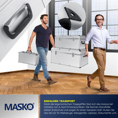 Masko® Opbergkist - Set van 3 - Aluminium Opbergbox - Zilver