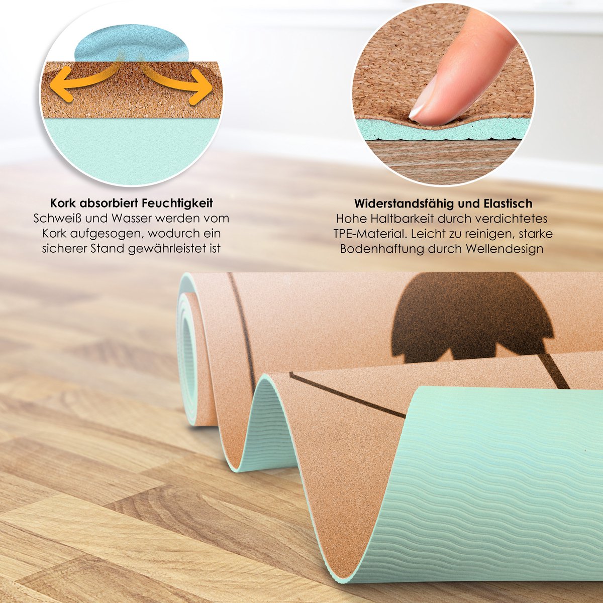 KESSER® Yoga Mat Extra Dik - 183x62cm - Antislip - Mintgroen