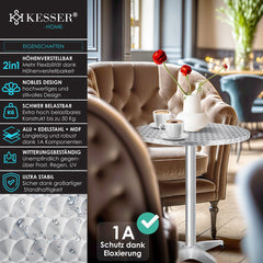 KESSER® Bartafel - Bistrotafel - Verstelbaar - 70-110cm - Zilver