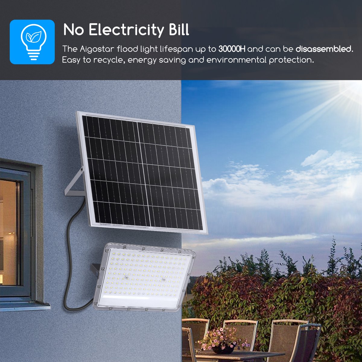 Aigostar LED Buitenlamp - Schijnwerper - Buitenverlichting - 200W