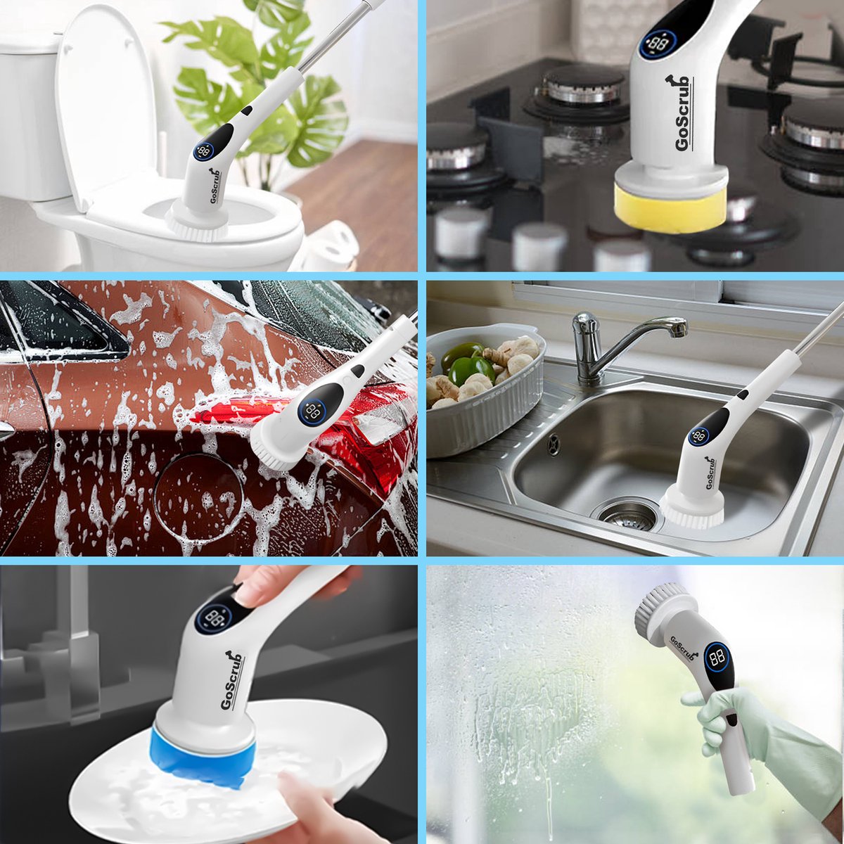 Elektrische Schoonmaakborstel – Elektrische Schrobber - Schrobborstel – Wit - V2 - GoScrub® •