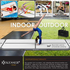 KESSER® Gymnastiekmat - Airtrack - Turnmat - 4M - Antraciet