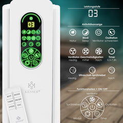 KESSER® Ventilator staand - Statiefventilator - Mist Ventilator - Wit •