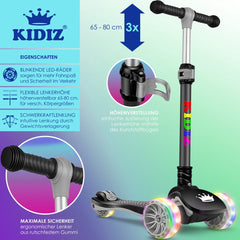 KIDIZ® Kinderstep - Opvouwbaar - Verstelbaar - City Scooter - Zwart