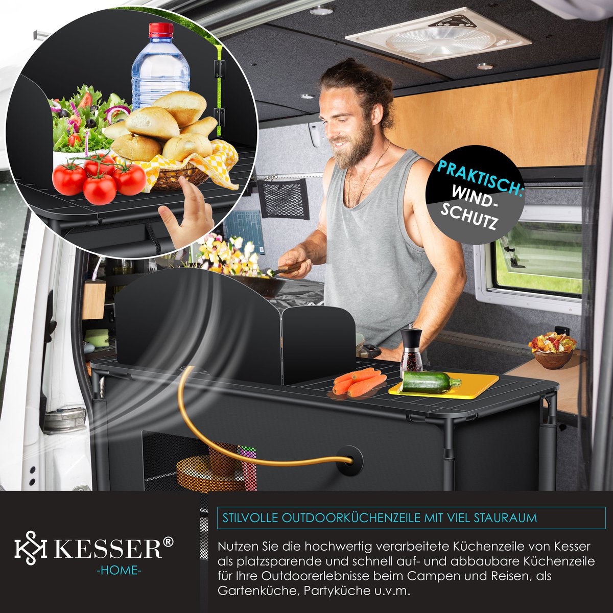 KESSER® Campingkeuken Opvouwbaar - Campingkast inclusief Opbergtas - Kampeerkeuken Kampeerkast