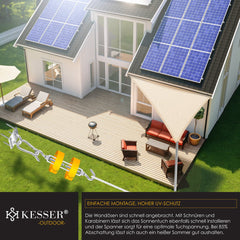 KESSER® Schaduwdoek | zonnezeil zonwering windbescherming | HDPE stof | waterafstotend & windwerend | 5-voudig kruislings gestikt robuust & stabiel schaduwgever tuin balkon terras - Creme, Driehoek,5x7x7m