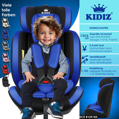 KIDIZ® Autostoeltje - 5-punts veiligheidsgordel - Blauw
