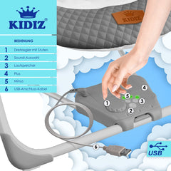 Wipstoel - Babyschommel - Baby Swing -  max 9kg - Antraciet - KIDIZ®